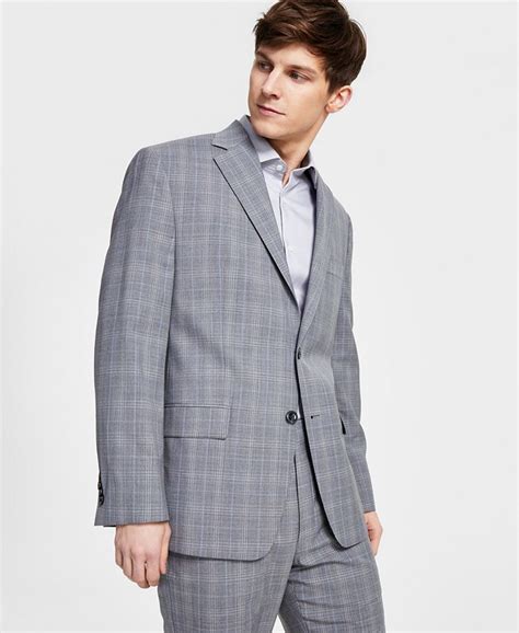 michael kors blue plaid modern fit suit|Michael Kors wool blend.